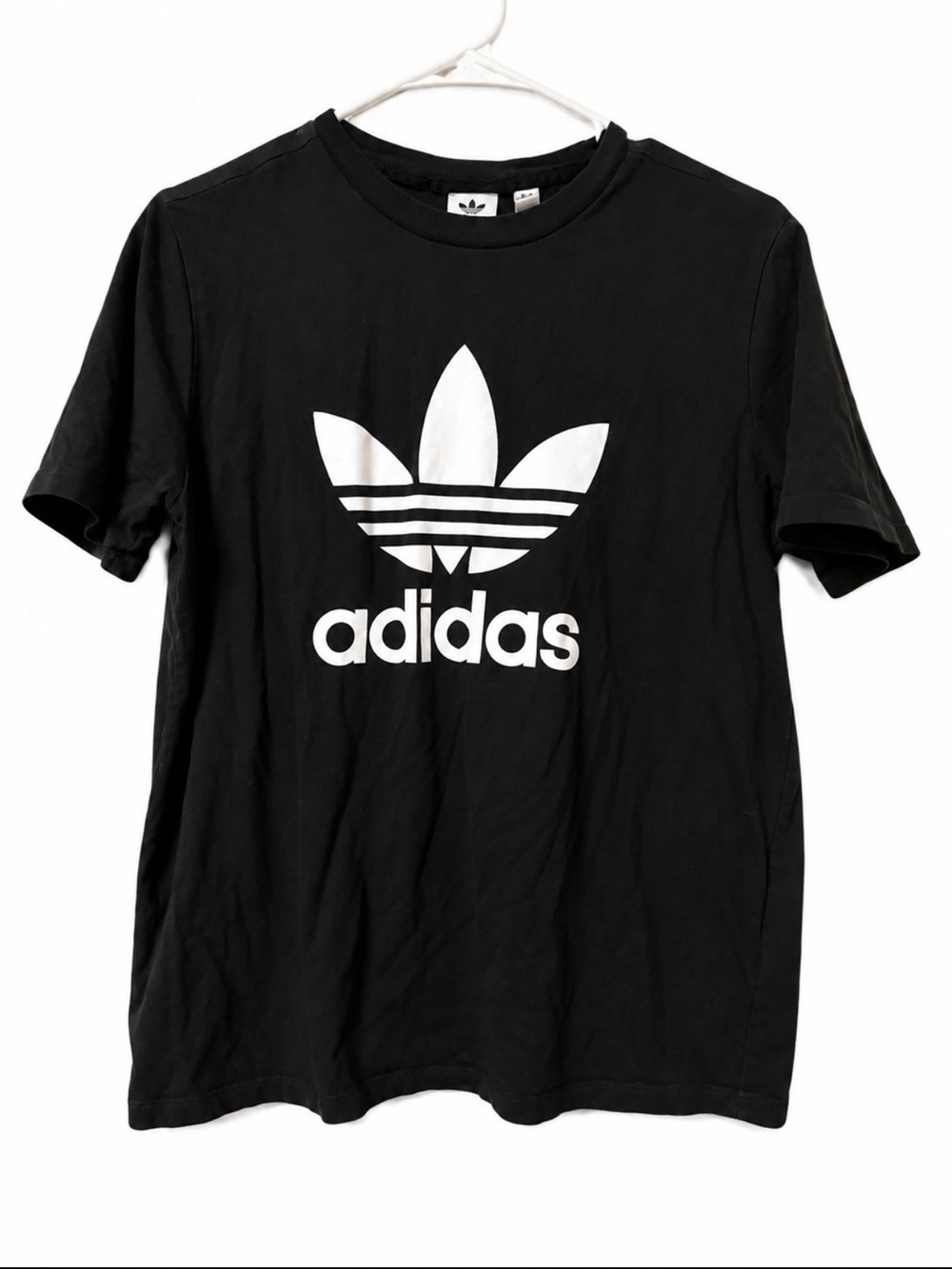 adidas Black T‑Shirt with White Trefoil Logo